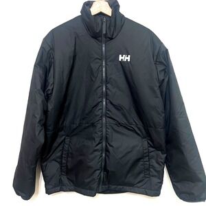 Helly Hansen Juell Puffer Jacket Black Mens XL Full Zip Lightweight Coat EUC